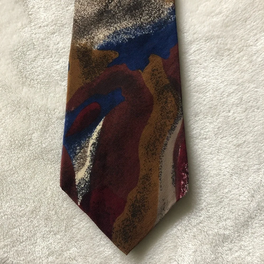 Christian Dior Vintage Abstract Silk Tie - Woven in Italy - Made in USA
